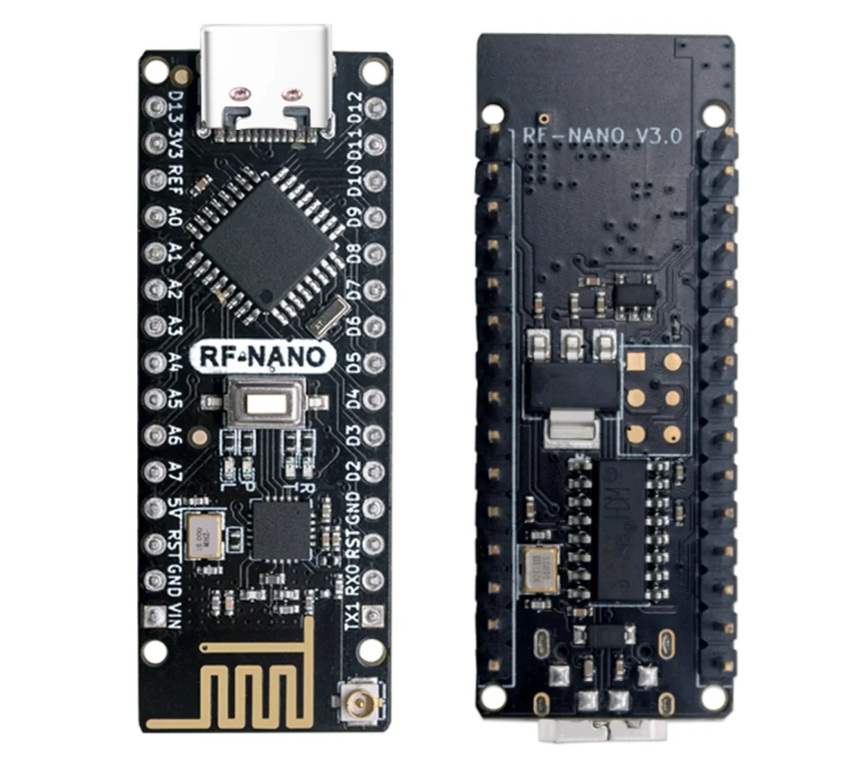 RF-NANO Board with NRF24L01+ Wireless - Type-C, 2.4GHz 100M Range, Compatible with Arduino Nano V3.0