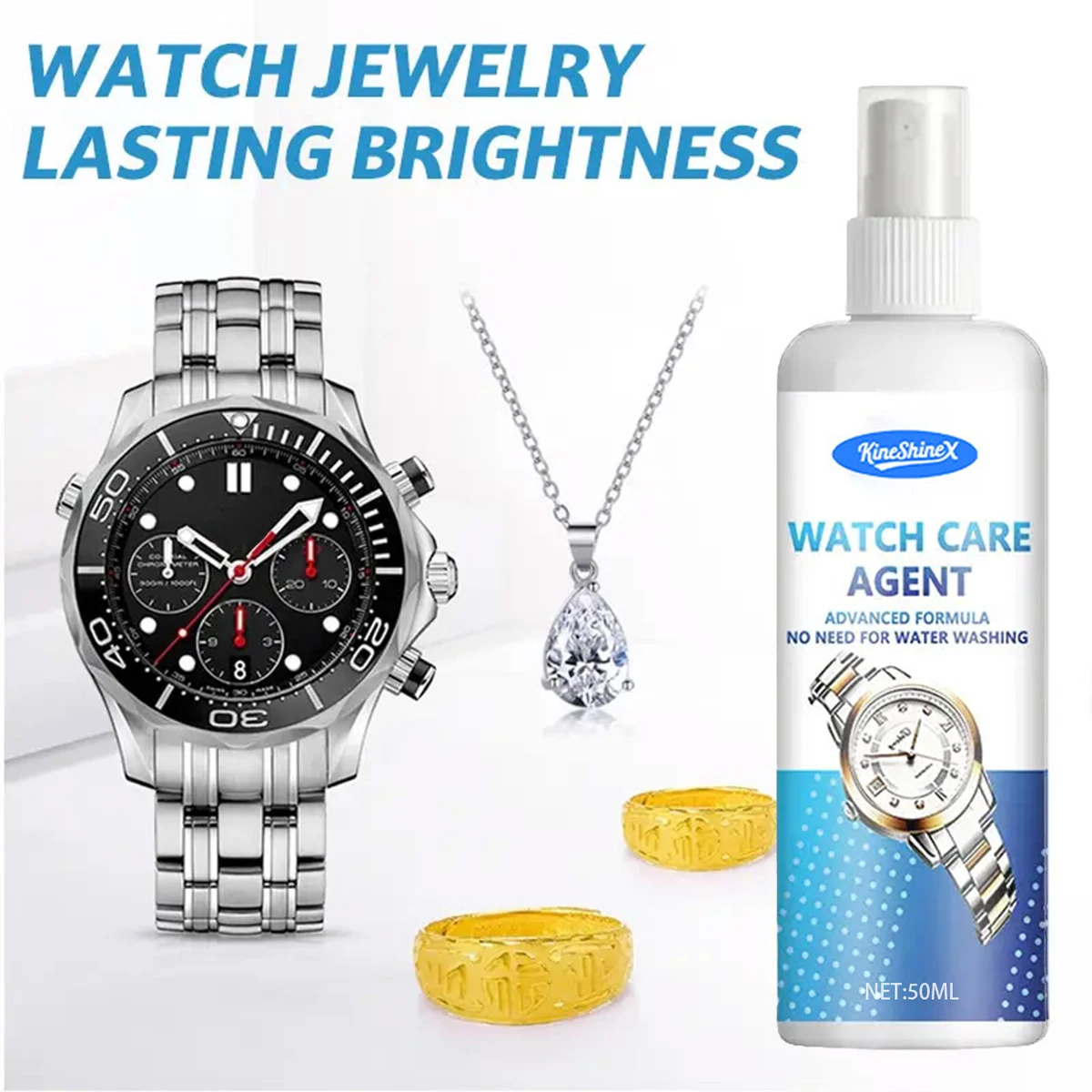 Watch Care Polishing Spray-Prevents Discoloration & Restores Luster Metal Surfaces, Watch Straps,Dials,Jewelry-Versatile Cleaner