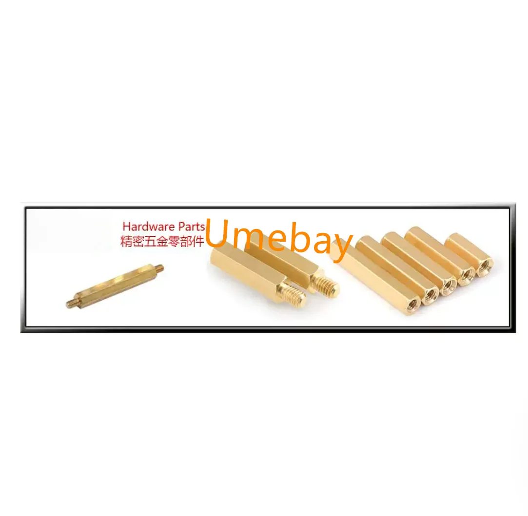 

100 pieces. Integrated circuit, [M3 thread edge 4.6mm] hexagonal double pass copper pillar motherboard brass pillar isolation ch