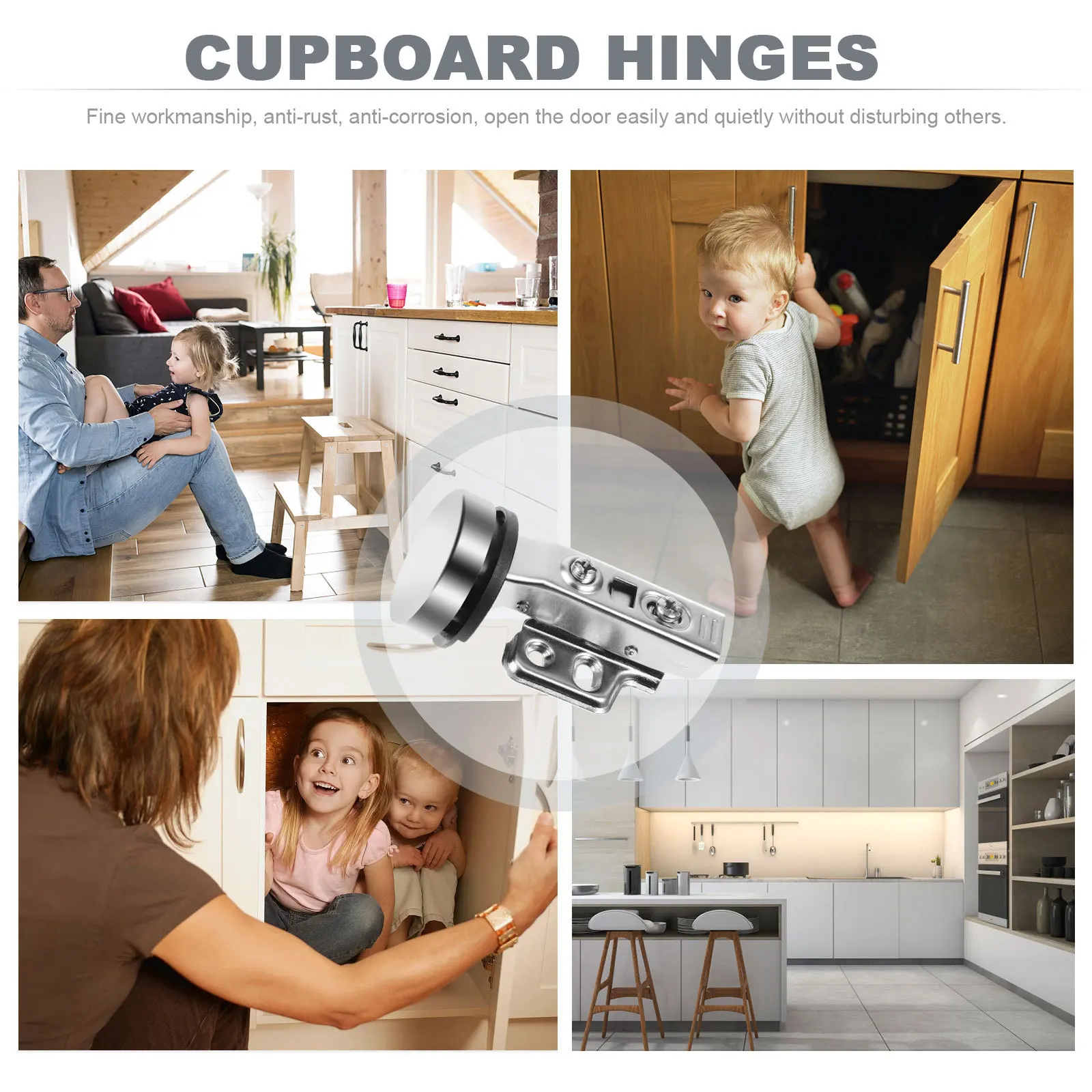 

2pcs Hydraulic Glass Hinge Thickened Hidden Hinge For Cabinet Door Wardrobe Kitchen Cupboard Heavy Duty Buffer Silent Durable