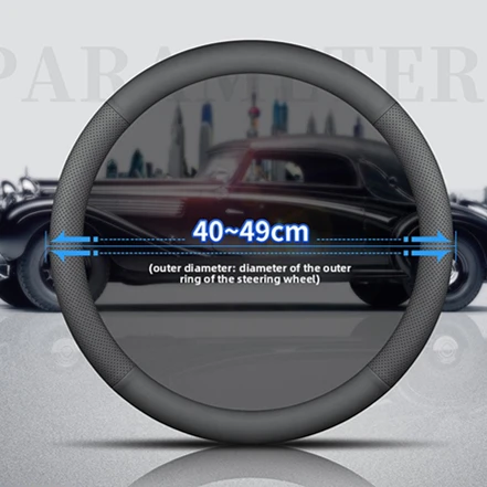 Large Size Truck Steering Wheel Cover 40-49CM Leather Anti‑slip Ultra‑thin Steering Protector Universal HeavyTruck BusPickup Van