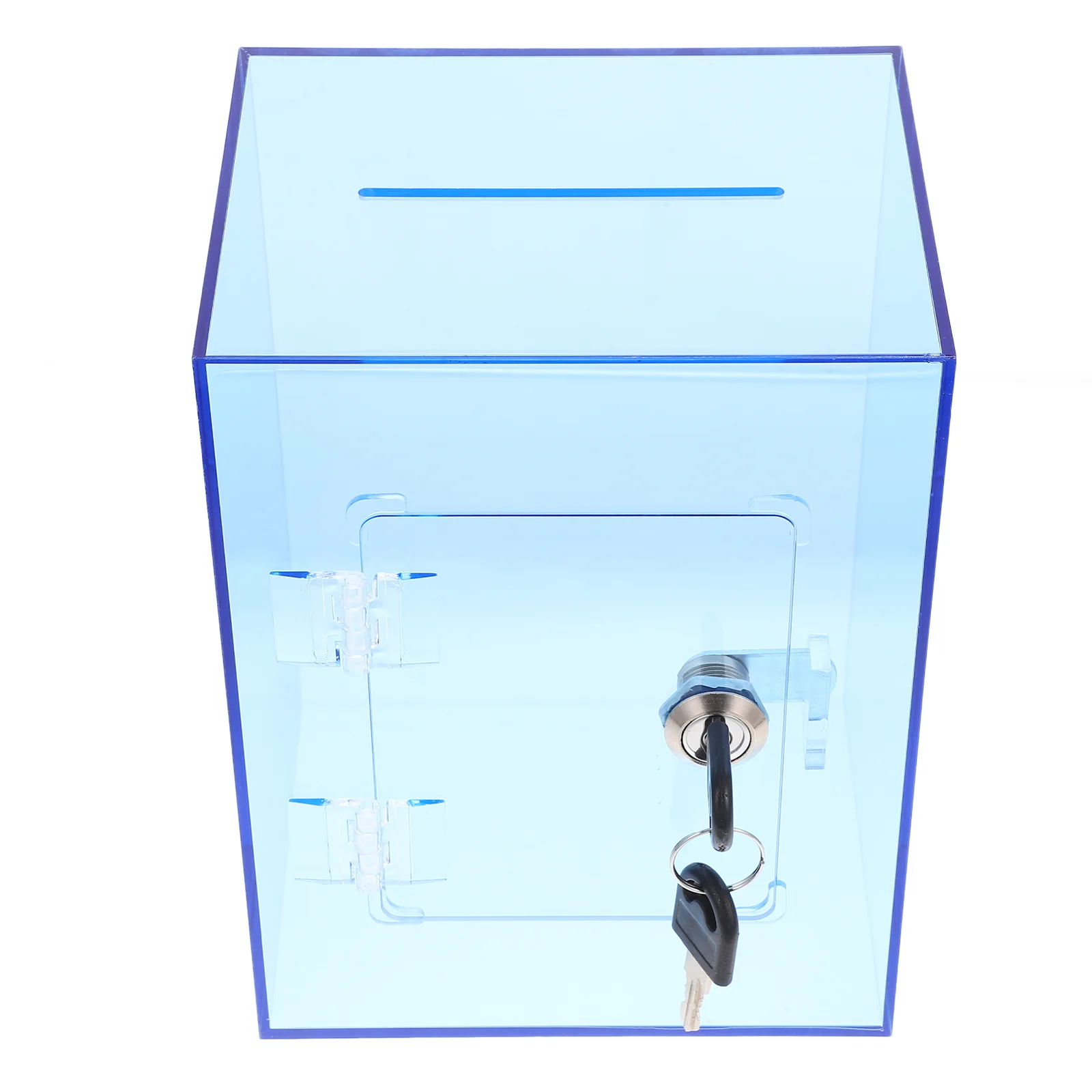 Clear Acrylic Money Box With Jar Donation Holder Card Keeper Note Storage Large Piggy Bank Raffle Ticket Container Desk