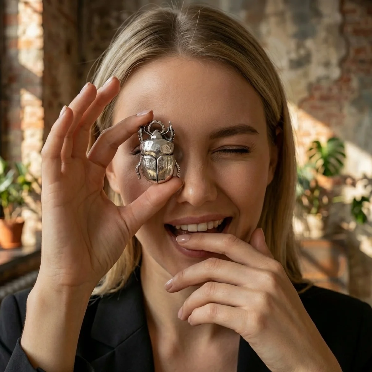 Kreative Insekten-Zikaden-Käfer-Öffnungsringe für Damen und Herren, Vintage-Punk-Metall-Tier-Fingerring, Party- und Alltagsmode-Schmuck – Detail 10