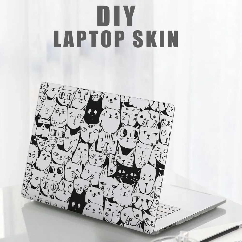 

DIY 15inch Laptop Stickers Skins Cute Cat Waterproof Notebook Computer Cover Skin for Macbook /HP / Dell / Lenovo / Acer / ASUS