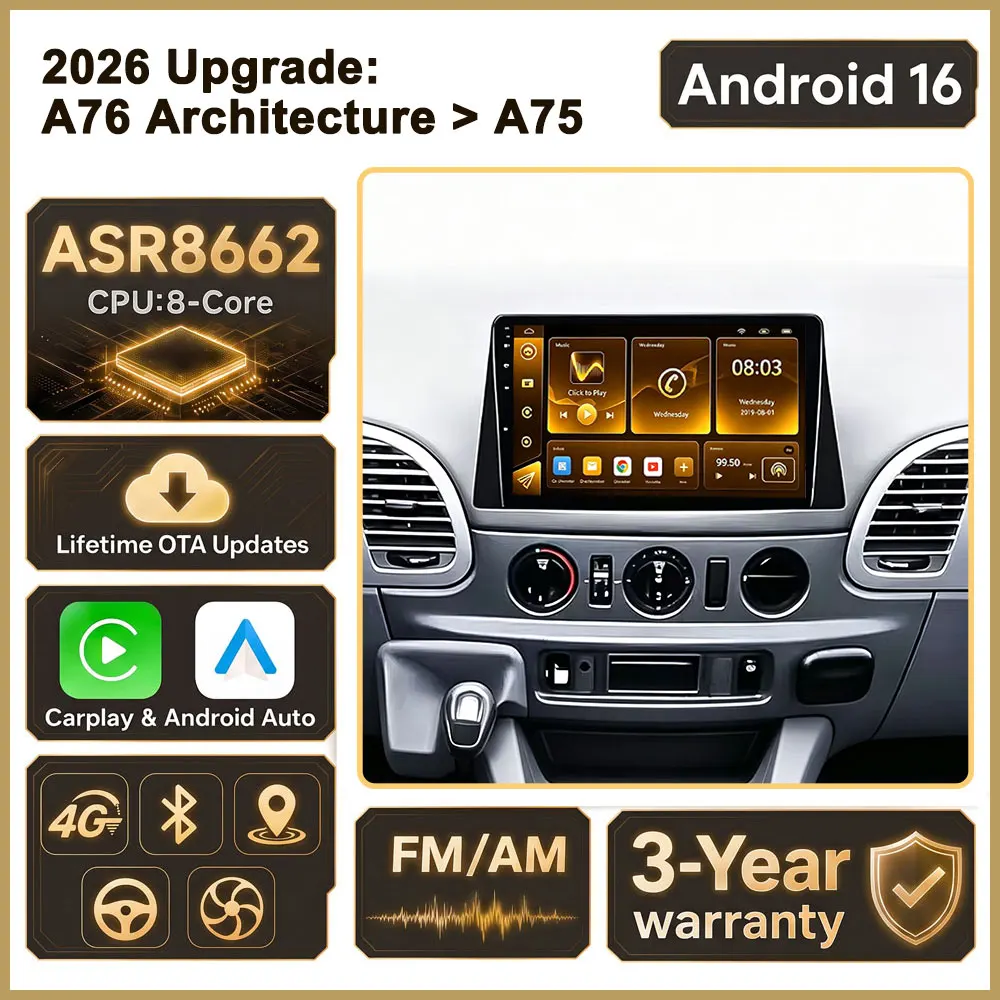 Cortex-A76 Octa-Core Android 16 For Mercedes Benz Sprinter 2000 2001 2002 2003 2004 - 2007 Car Radio GPS Multimedia Player Wifi