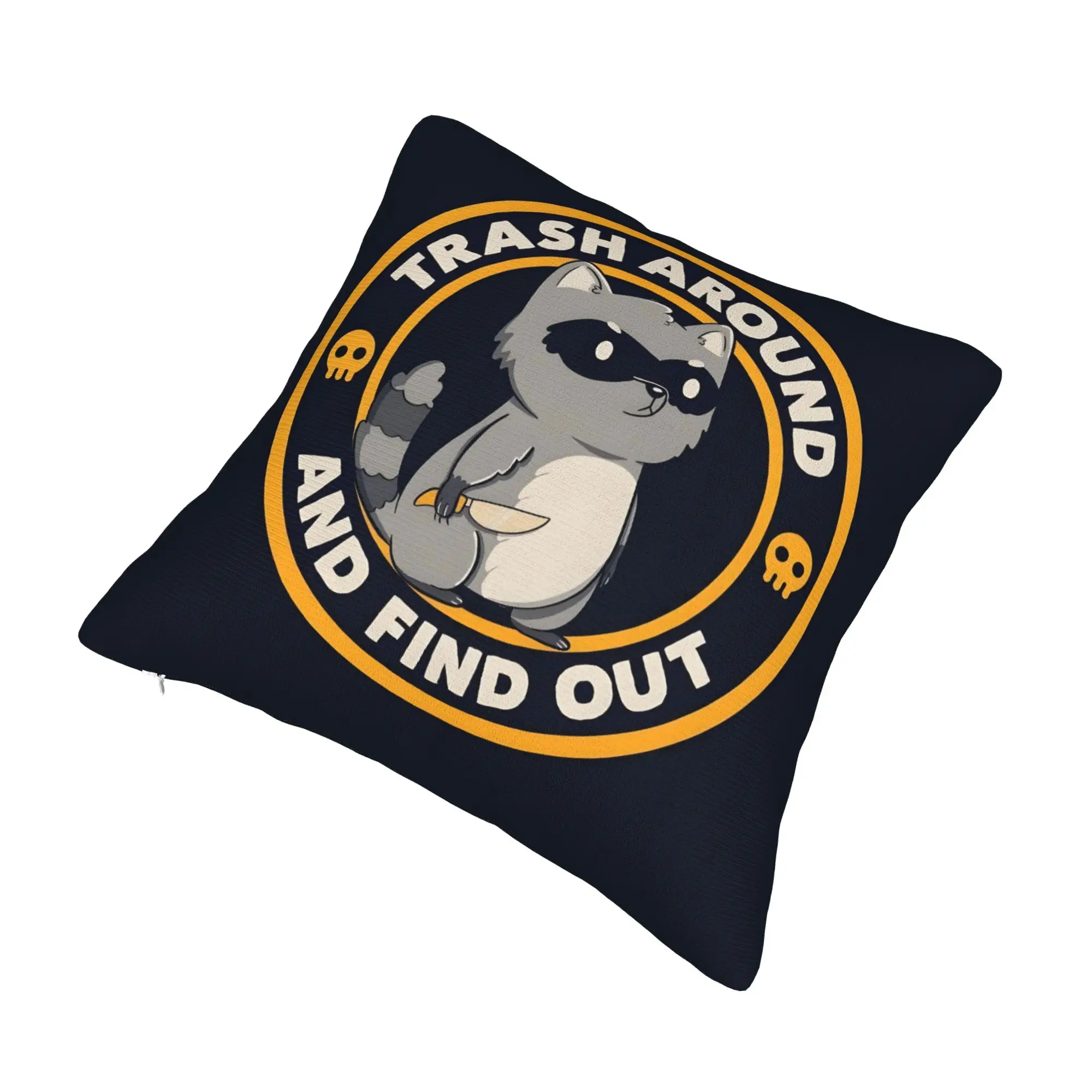 Trash Around Raccoon Pillow Covers Sofa Bandit Badge Modern Cushion Cover Car Pillowcase