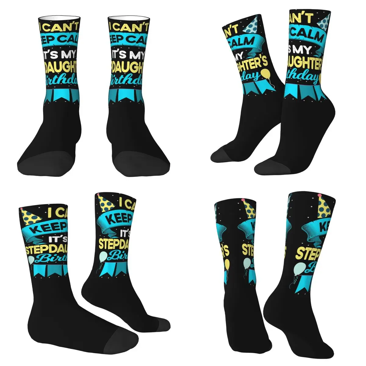 

Носки на день рождения It's My Stepdaughter, мягкие чулки в стиле Харадзюку, всесезонные длинные носки, аксессуары для мужчин и женщин, рождественские подарки