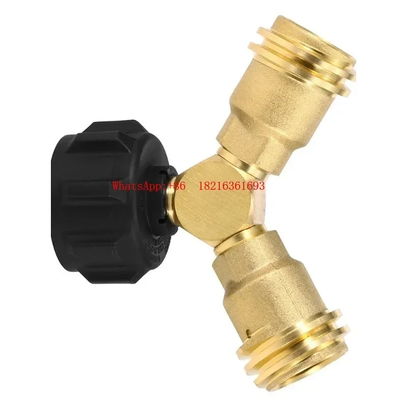 New 1664 Store Outdoor Camping Hiking Stove Adapter, Propane Tank Y-shaped Splitter, Double Stove Head Connection T-shaped Con