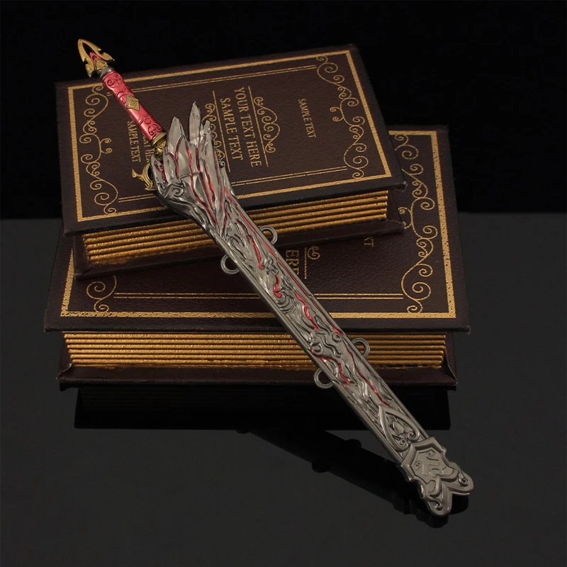 30 cm Naraka: Bladepoint-Waffe, roter Himmel, Schwertspiel, Metallmodellsammlung, Schreibtischdekoration, Display, Weihnachtsgeschenke, Spielzeug für Kinder