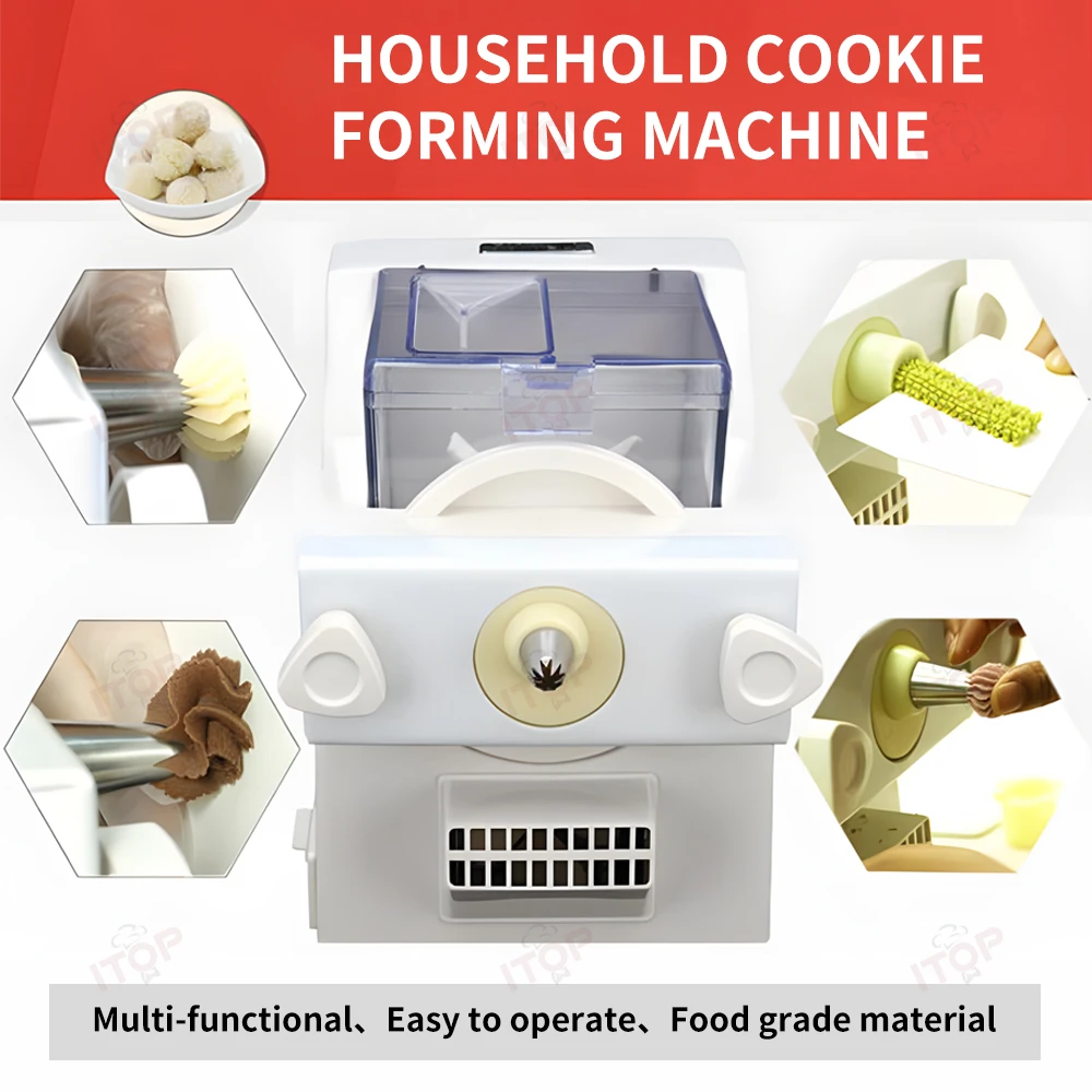 ITOP PM1203 Electric Biscuit Machine Cookie Handmade Noodle Mold with Decoration Nozzle Baking Cream Gun Cookie Forming Machine