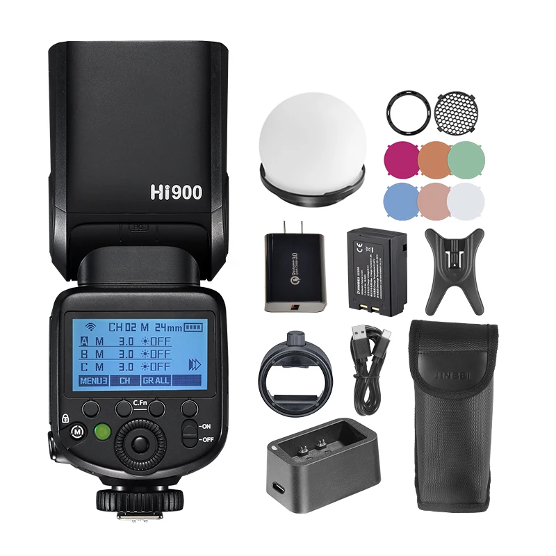 2027 Hi 900 Photography Studio Universal Camera Flash Li-ion Battery Speedlite Portable Softball Kit
