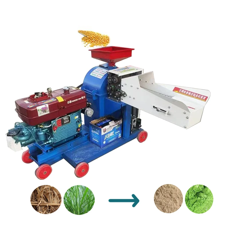 

Commercial Agricultural Forage Crushing Pulping Machine New Condition Farm Breeding Feed Crusher Motor Core Grass Straw Crushing