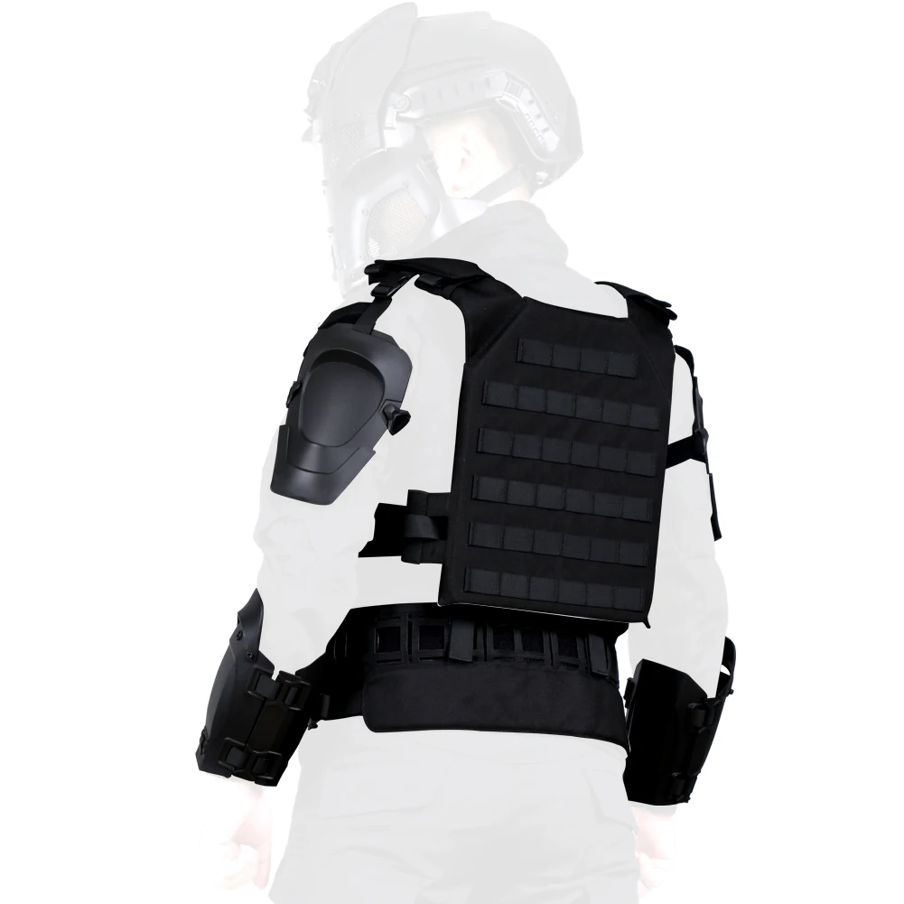 Armadura táctica con chaleco protector, Codera, cintura ajustable, removible, para Airsoft Paintball