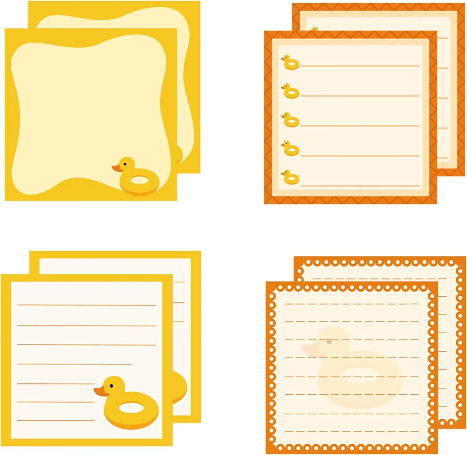 

8 Pack 3.15 Inch Sticky Notes with Duck Chick Fall Cow Styles Note Pads Colorful Self Sticky Post Notes Memo Pads for School Off