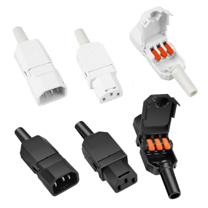 2PCS Terminal Clamping AC Power Plug 10A/250V 3Pin 3Hole Male Female detachable Wiring Plug Assembly/Mating Charging Connector