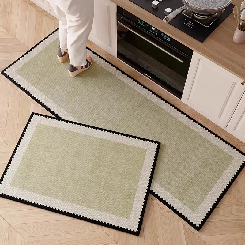 Kitchen Floor Mat Home Decoration Rug Anti-slip and Stain-resistant Carpet Soft Loop Velvet Material Special Foot Pads