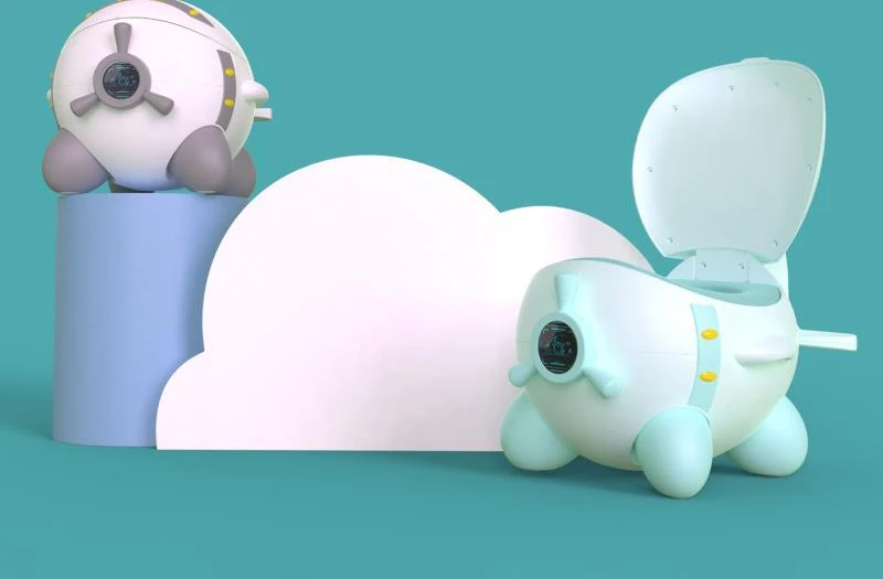 مرحاض بمساعدة بلاستيكية جديدة، سلة مهملات خارجية للطائرة #4