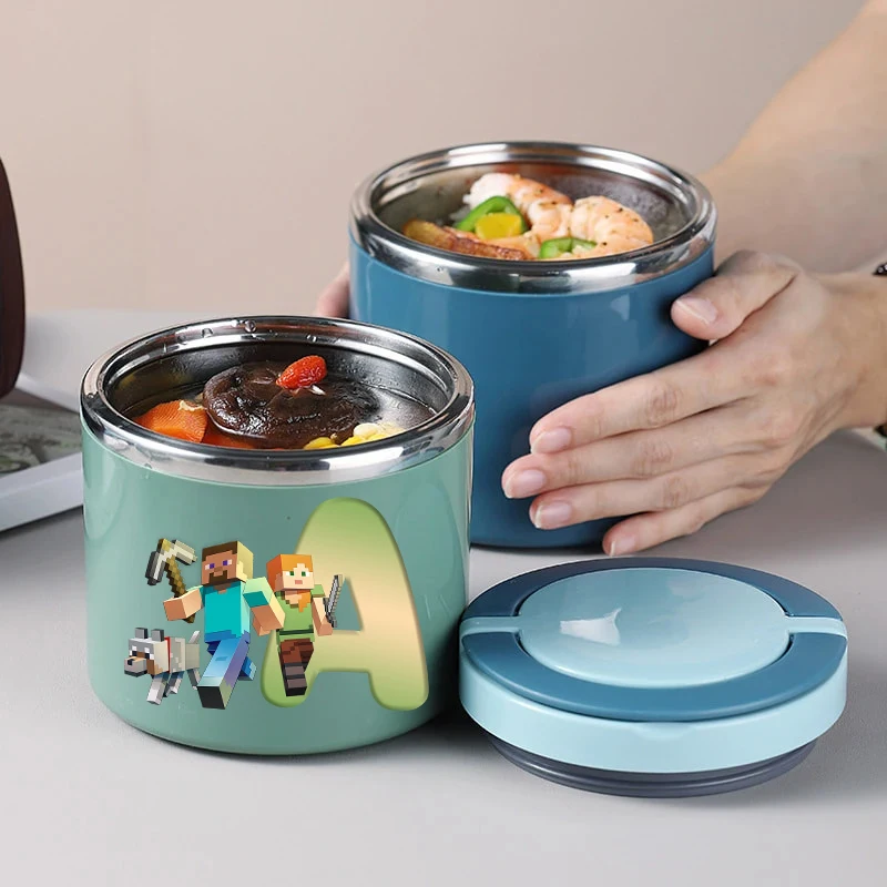 

630ml Food Thermal Jar Insulated Soup Cup Thermos Containers Minecrafted Stainless Steel Lunch Box Thermo Keep Hot Children Gift