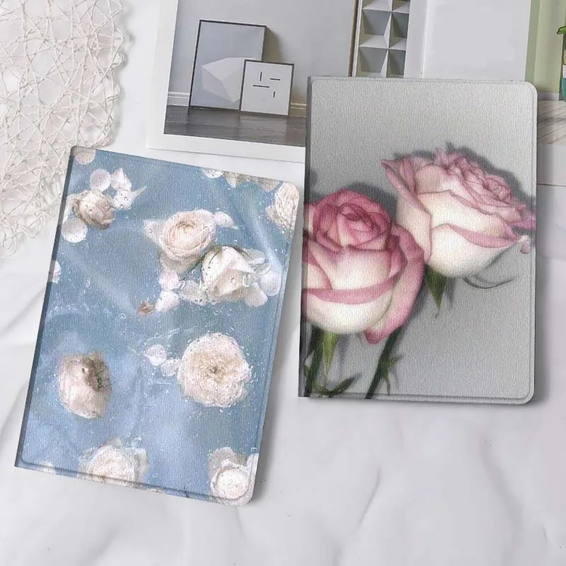 

White Roses Blue Water Gift Tablet Case For Samsung Tab Galaxy S6 S11 A A7 A8 A9 A11 10.1 10.4 10.5 Plus Lite