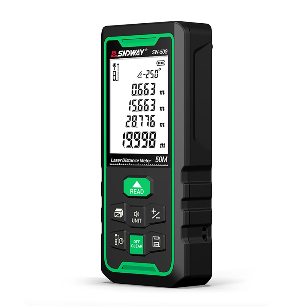 SNDWAY SW-50G/70G/ 100G Laser distance meter Digital range finder 100m 70m 50m Rangefinder Trena lazer Green light measurement