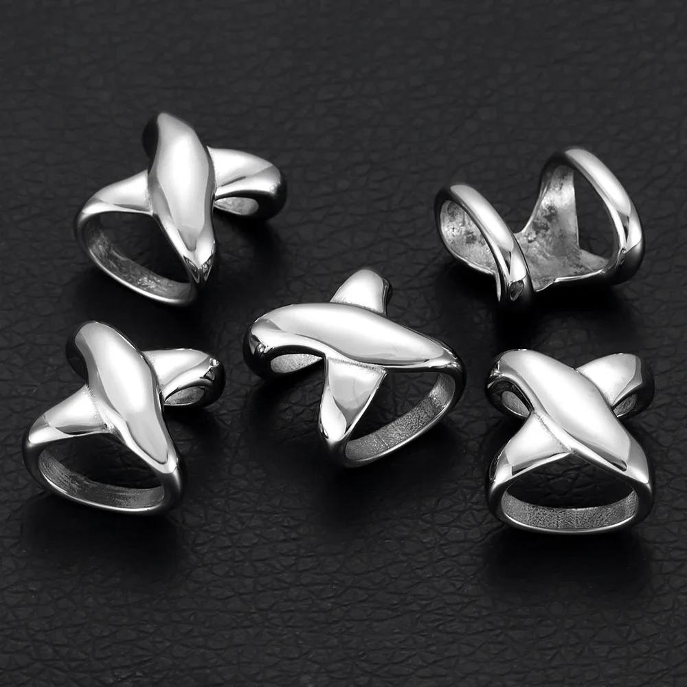 316L Stainless Steel X Slide Charms Mirror Polish for Bracelet Making Fit 13x8mm Leather Jewelry DIY Slider Beads Findings