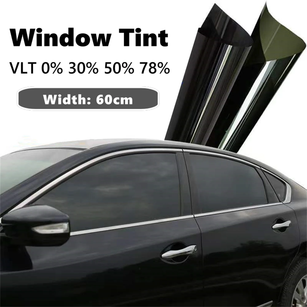 60cm Window Tint Film VLT 50% 30% Privacy Tinted Dark Window Film Car Window Sunshade Sun Protector For Car