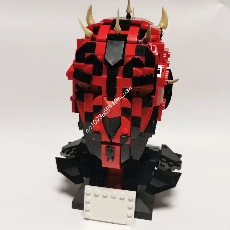 592PCS Star Battle A Great Looking Darth Maul Head Helmets Model Moc Building Blocks Stacking Bricks Creative Kid Toy Gift Diy