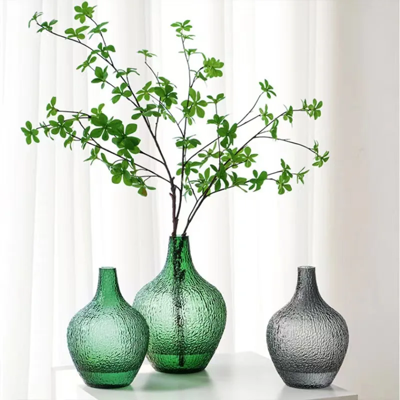 Japanese-style hanging bell horse drunk wood vase glass living room flower arrangement simple hydroponics home decoration