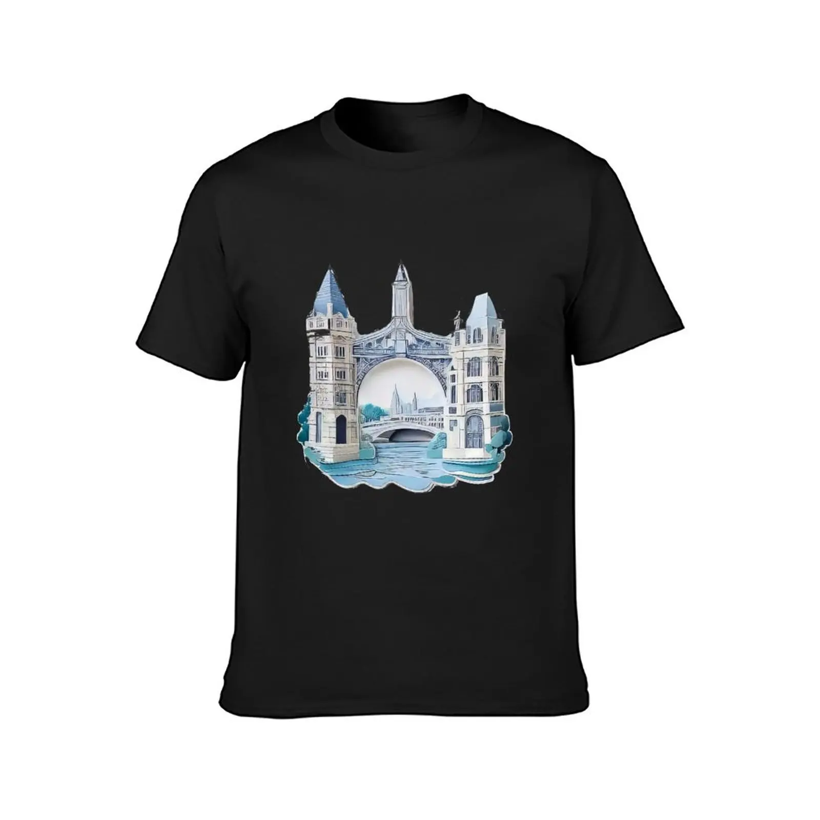 Intricate Paper Craft London Bridge (980) T-Shirt oversized Aesthetic clothing sports fans anime black t shirts for men