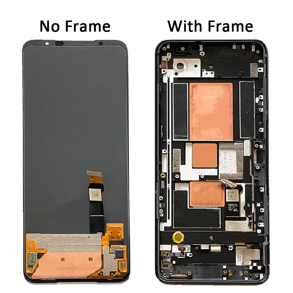 Imagem -02 - Substituição do Conjunto do Digitalizador da Tela Táctil Amoled Display Lcd com Sombra de Queimadura Telefone Asus Rog 6.78 Original