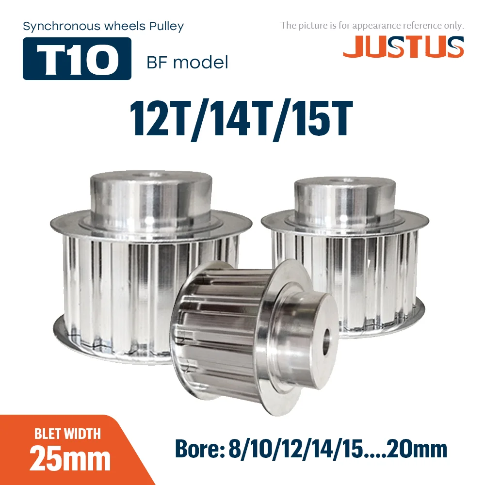 

12T 14T 15T BF Type T10 Timing Pulley Bore 8mm To 20mm Teeth Pitch 10mm Slot Width 27 mm For 25mm T10 Synchronous Belt