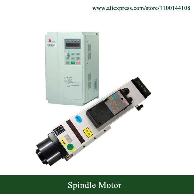 GDL60-24Z/6.0 ATC Spindle Motor 6kw ISO30 24000rpm Air Cooled Spindle Motor 800HZ + 7.5kw VFD Inverter