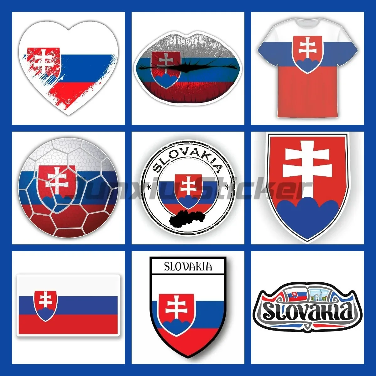 

Slovakia Sticker Flag Vinyl Decal Motorcycle Car Window Laptop Accessories helmet truck Waterproof Car Decal customizable
