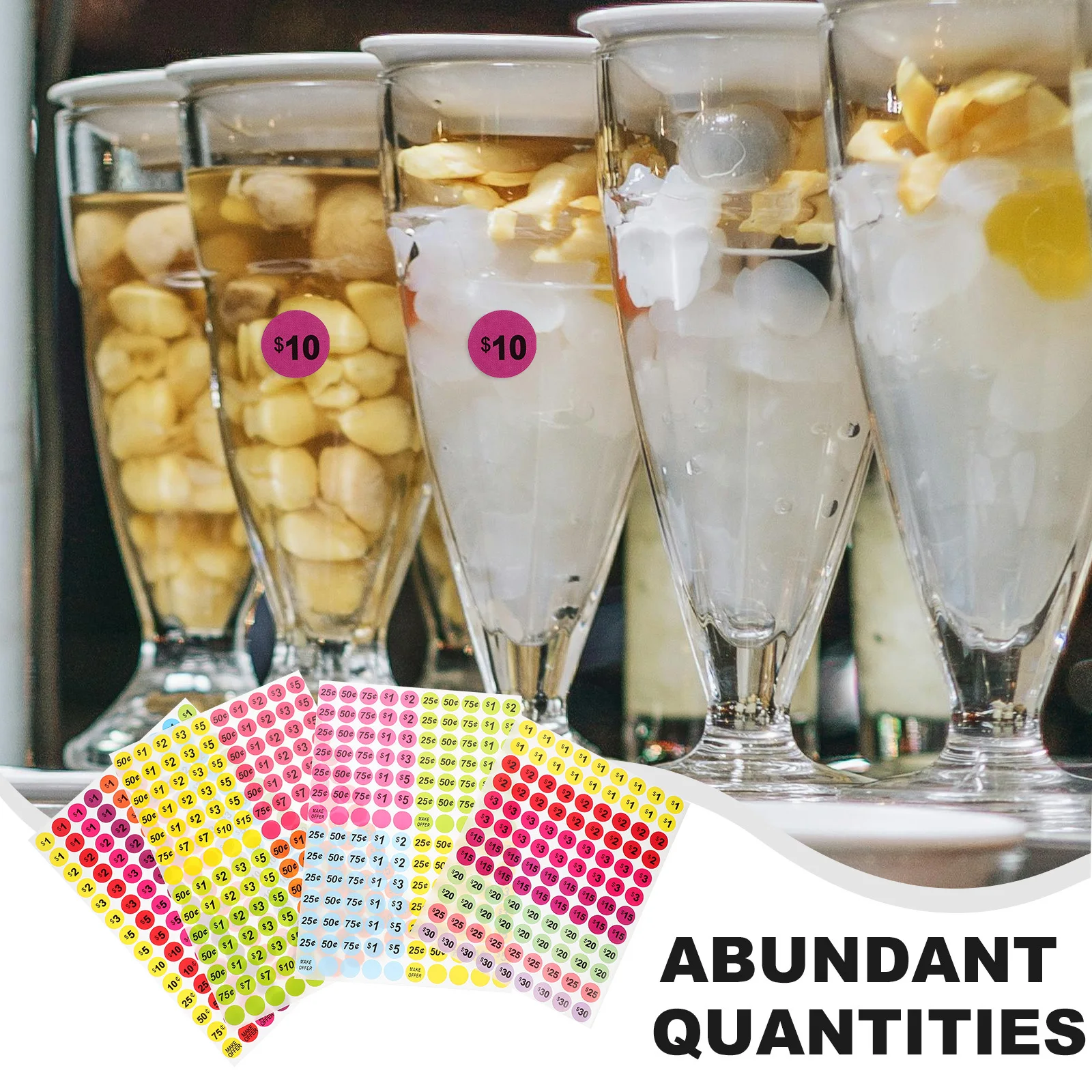 

20 листов ценников: предварительно наклеенные этикетки для распродажи в гараже, на улице, в пекарне, на рынке, для розничной торговли