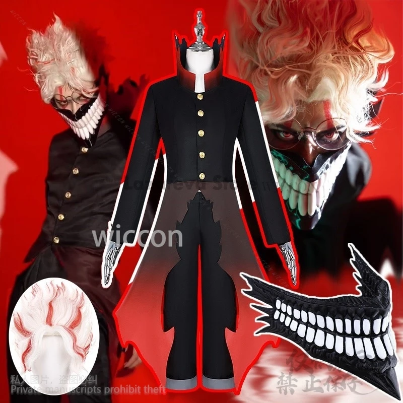 

Dandadan Okarun Ken Takakura Cosplay Anime Costume Wig 3D Mask Black Collar Uniform Curly For Halloween Christmas 2025