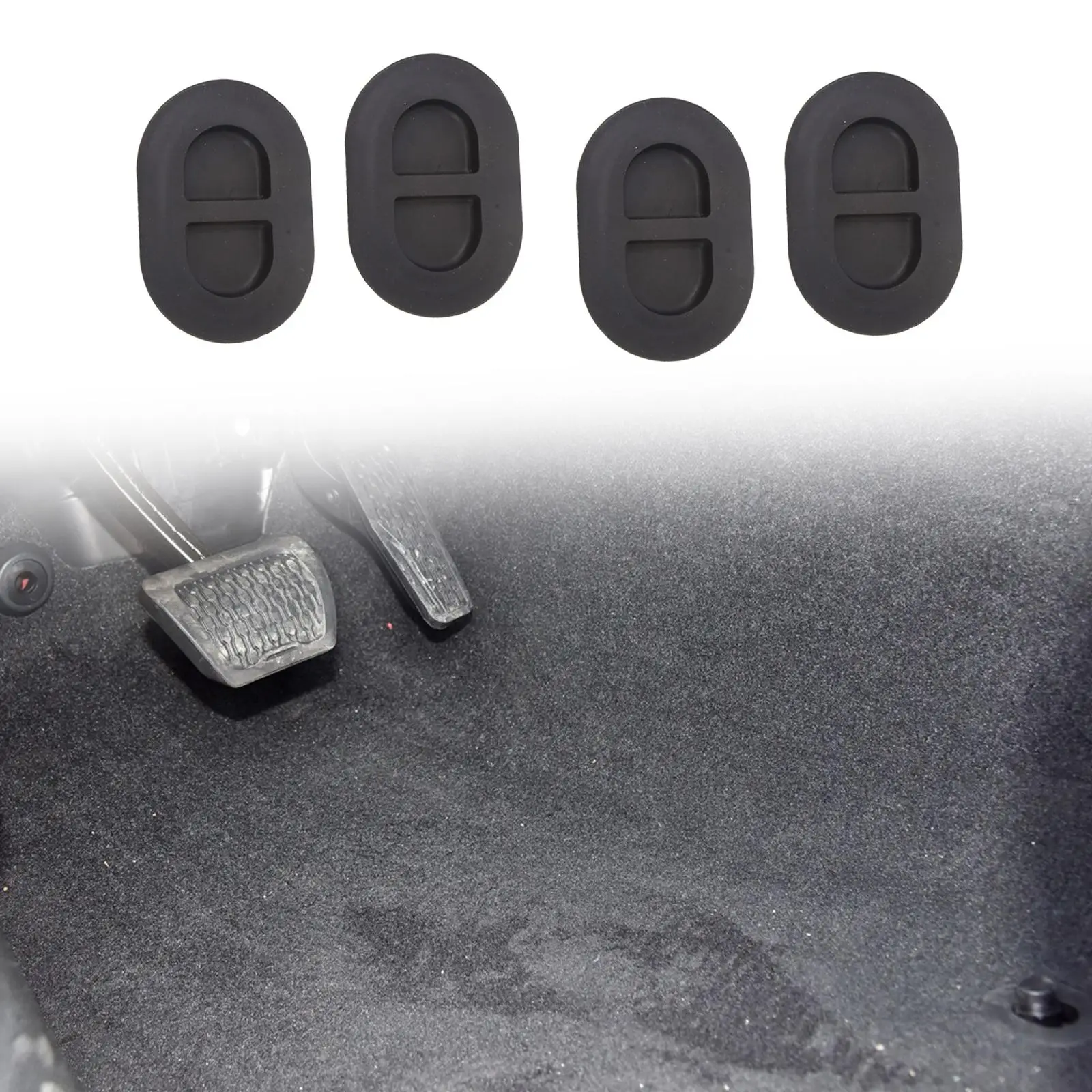 4 Pieces Car Floor Pan Drain Plugs Replace High Performance High Quality Black Rubber for Jeep Wrangler JL 2018+ Accessory