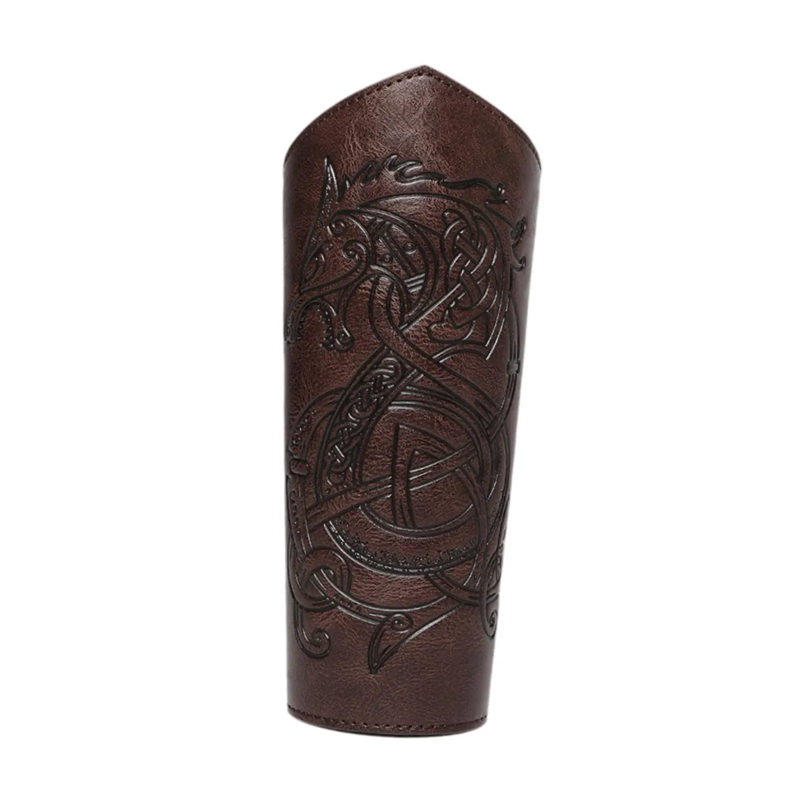 PU Leather Medieval Arm Guard Steampunk Style Bracer Wristband Cosplay Costume Prop for Events