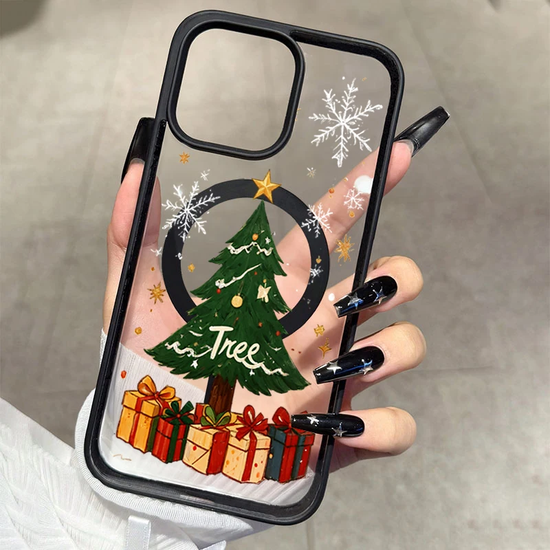 Phone Case for Samsung Galaxy S26 S25 Plus A17 A57 A37 A07 A06 A16 A36 A56 A55 S24 FE S23 Ultra Snowflake Christmas Tree Cover