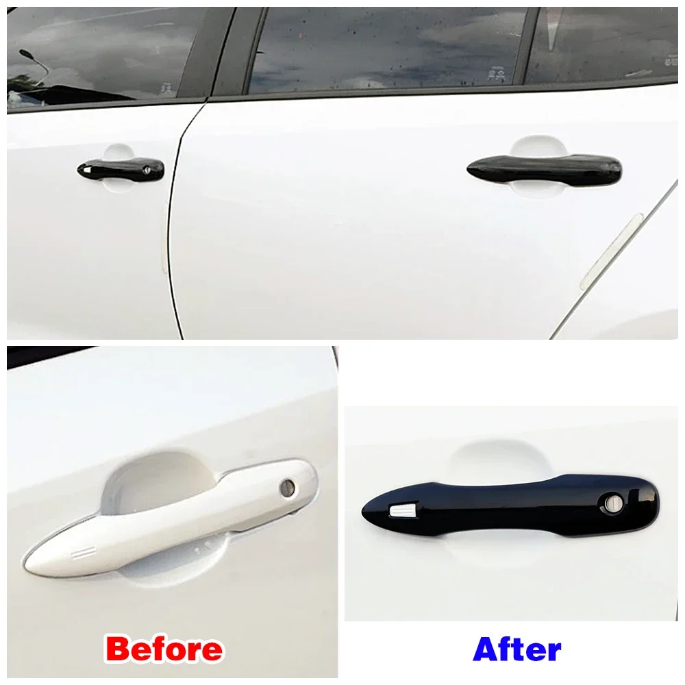 For Toyota Camry Corolla Avalon Prius 2018 2024 Exterior Trim Door Handle Cover Protector ABS Chrome Black Carbon Decor Caps