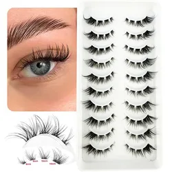 Segmentierte Wimpern Manga Wimpern 3d klare Band Wimpern natürlichen Look wispy Nerz Wimpern flauschige Katze Wimpern einzelne Wimpern