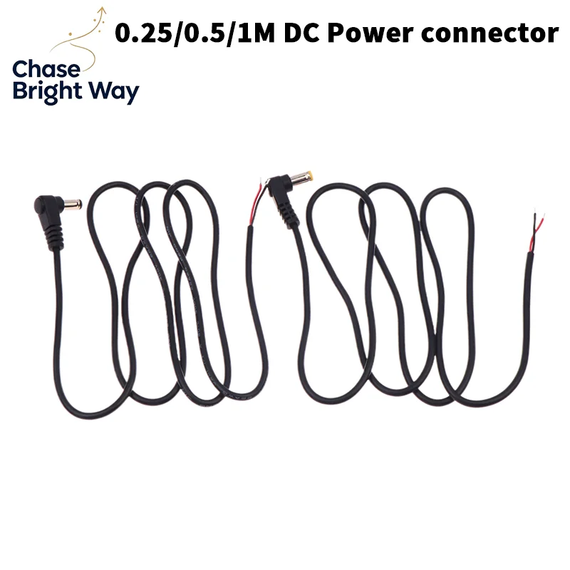 5.5x2.1mm/2.5mm Right Angle DC Power Cable Male Plug Extension Cord For LED Monitor