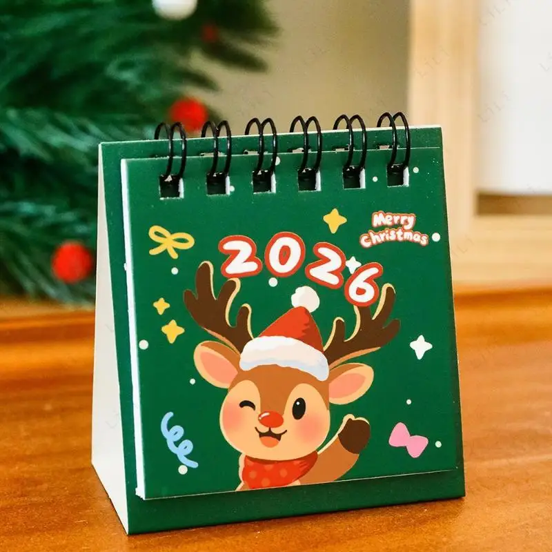 2026 Christmas Mini Calendar Cute Desktop Ornament Calendar Creative Pocket Portable Small Calendar Year End Gift