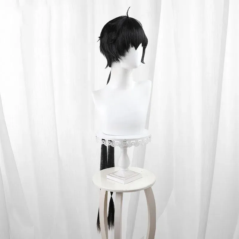 Game Wuthering Waves Rover Male Cosplay Wig Black Short Hair 120CM Long Braid Main Character Resonator Halloween For Women Men