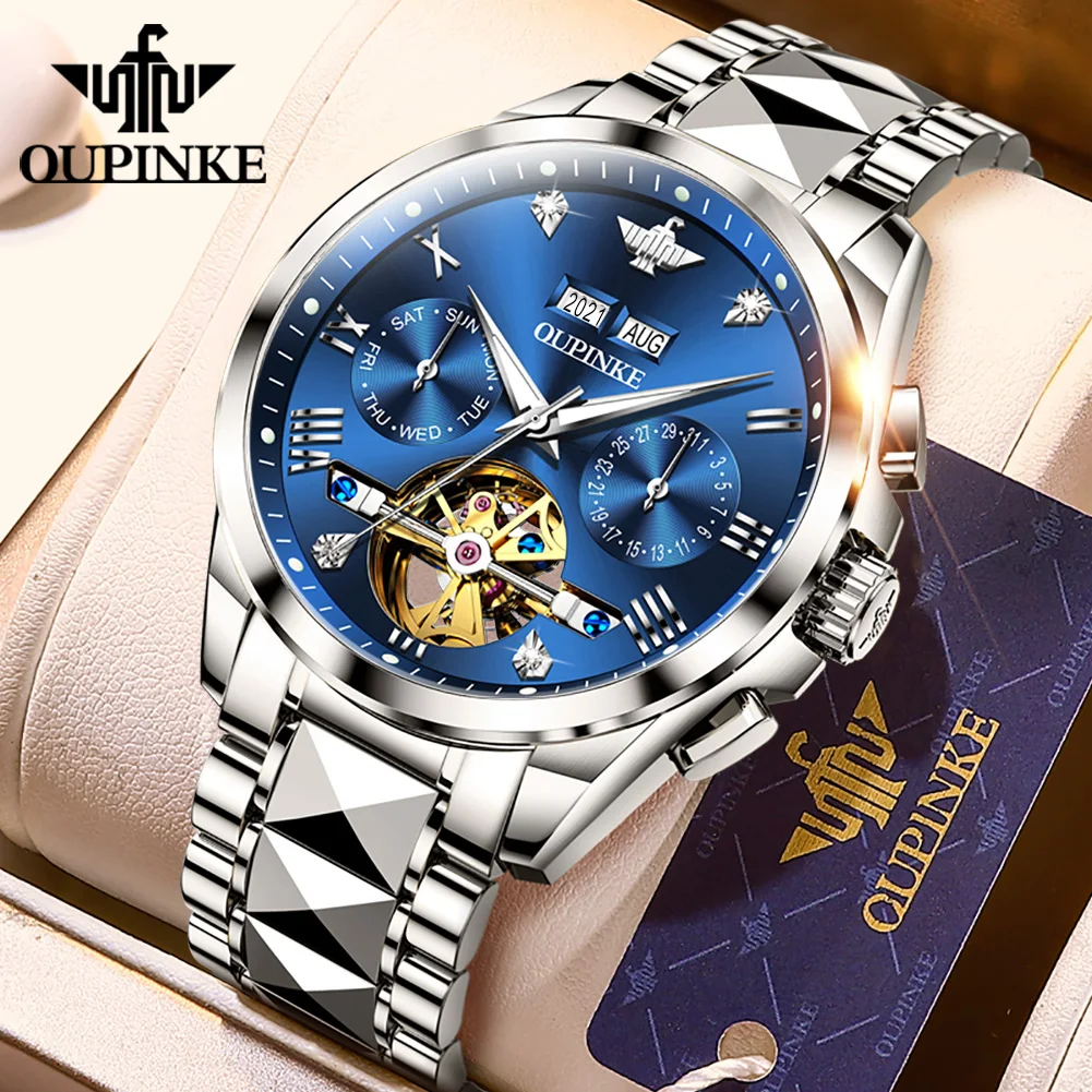 OUPINKE 3186 Automatic Men Watch Luxury Hollow Mechanical Watch