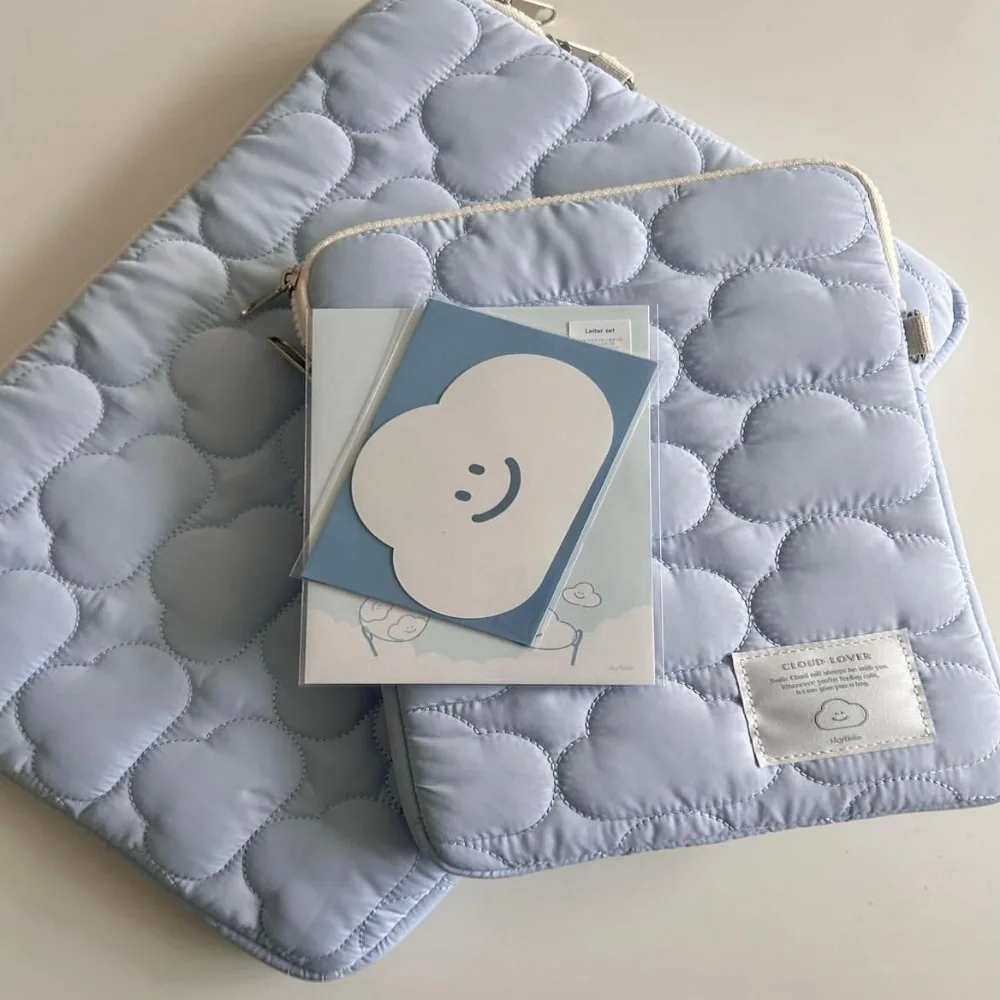 

Macbook/LG/Samsung/Huawei/Xiaomi iPad Cloud Embroidery Computer Bag Cute Shockproof Cotton Tablet Bag Korean Style Storage Bag