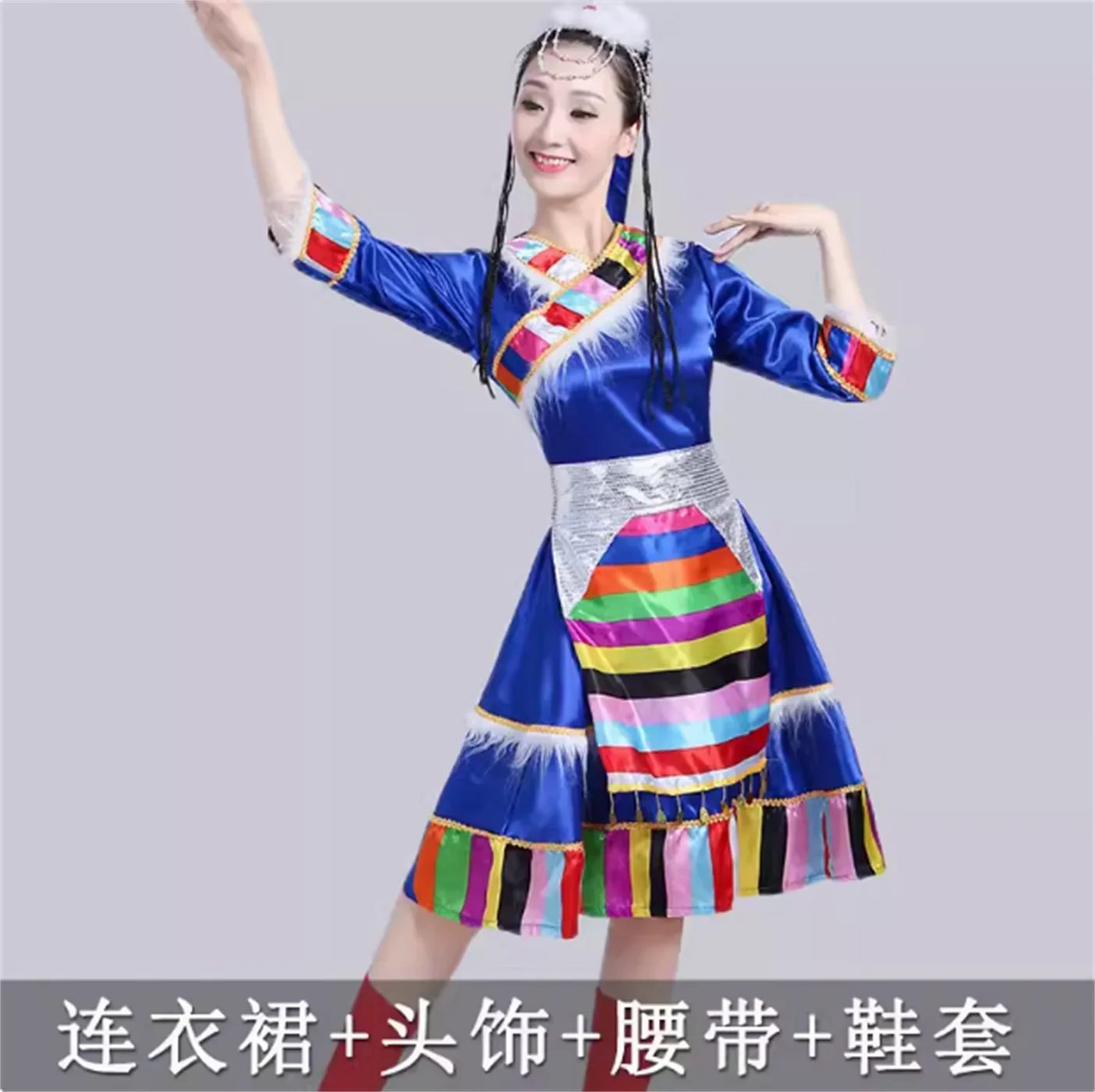 Tibetaanse dansvoorstellingkostuums voor vrouwen met etnische minderheid