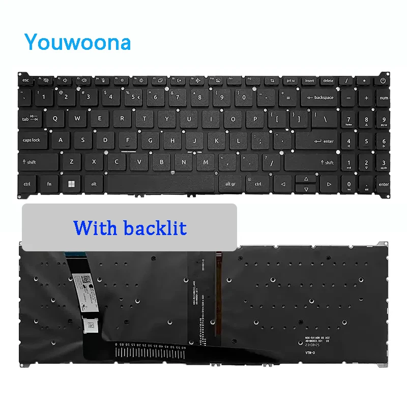 New ORIGINAL Laptop Keyboard For ACER N22C6 N22Q3 S50-54 A715-76 A315-59G A515-57G