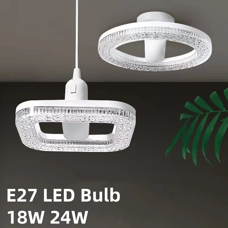 LED E27 Bulb 18W 24W Ceiling Light Crystal 3 Colors Pendant Light AC220V 110V Living room/ Bedroom/Corridor/Indoor Lighting