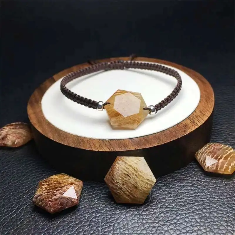 Natural Thousands Of Layers Of Ghost Quartz Hexagram Bracelet Crystal Carving Women Jewelry Healing Gemstone Holiday Gift 1pcs