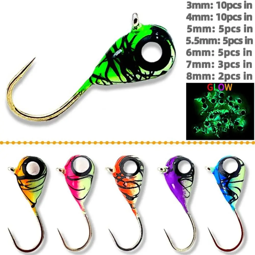 2pcs 2024 3mm 4mm 5mm Winter Ice Fishing Lure AD-Sharp Balancer Spoon Metal Lures Jigging Artificial Tungsten Hook Diamond